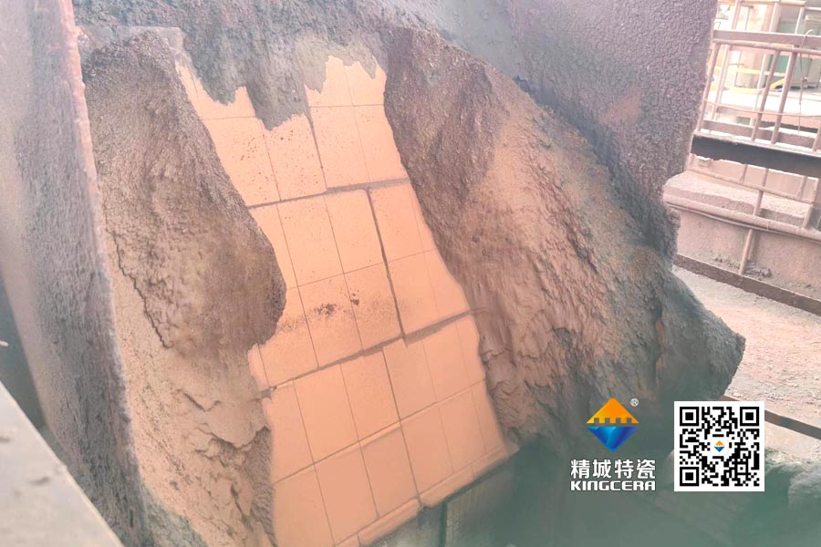 港口料仓料斗采用三合一陶瓷衬板